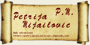 Petrija Mijailović vizit kartica